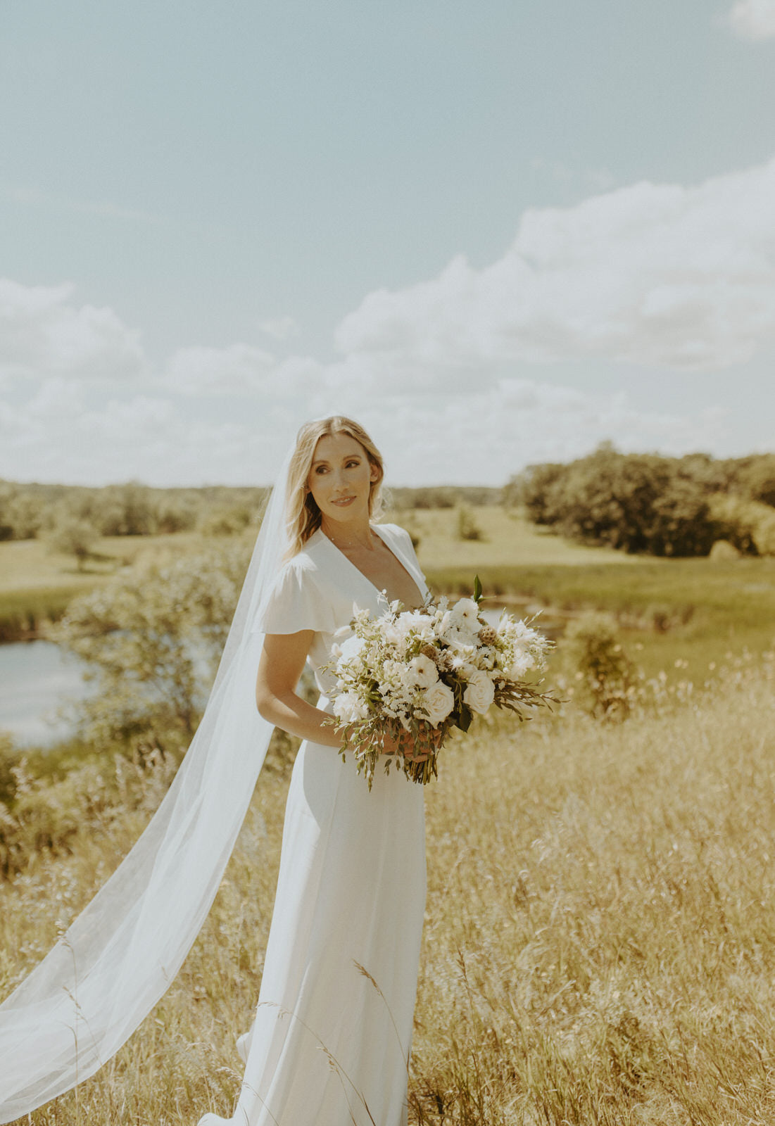 Chapel Length Wedding Veil, Simple Raw Edge Bridal Veil in White, Off White, Light Ivory