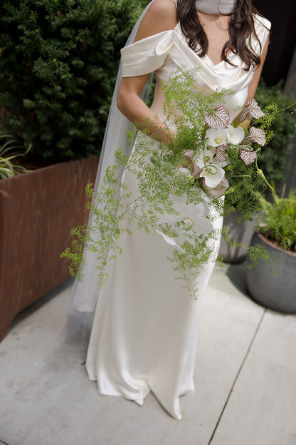 Narrow Tulle Bridal Scarf, Chic Wedding Neckerchief