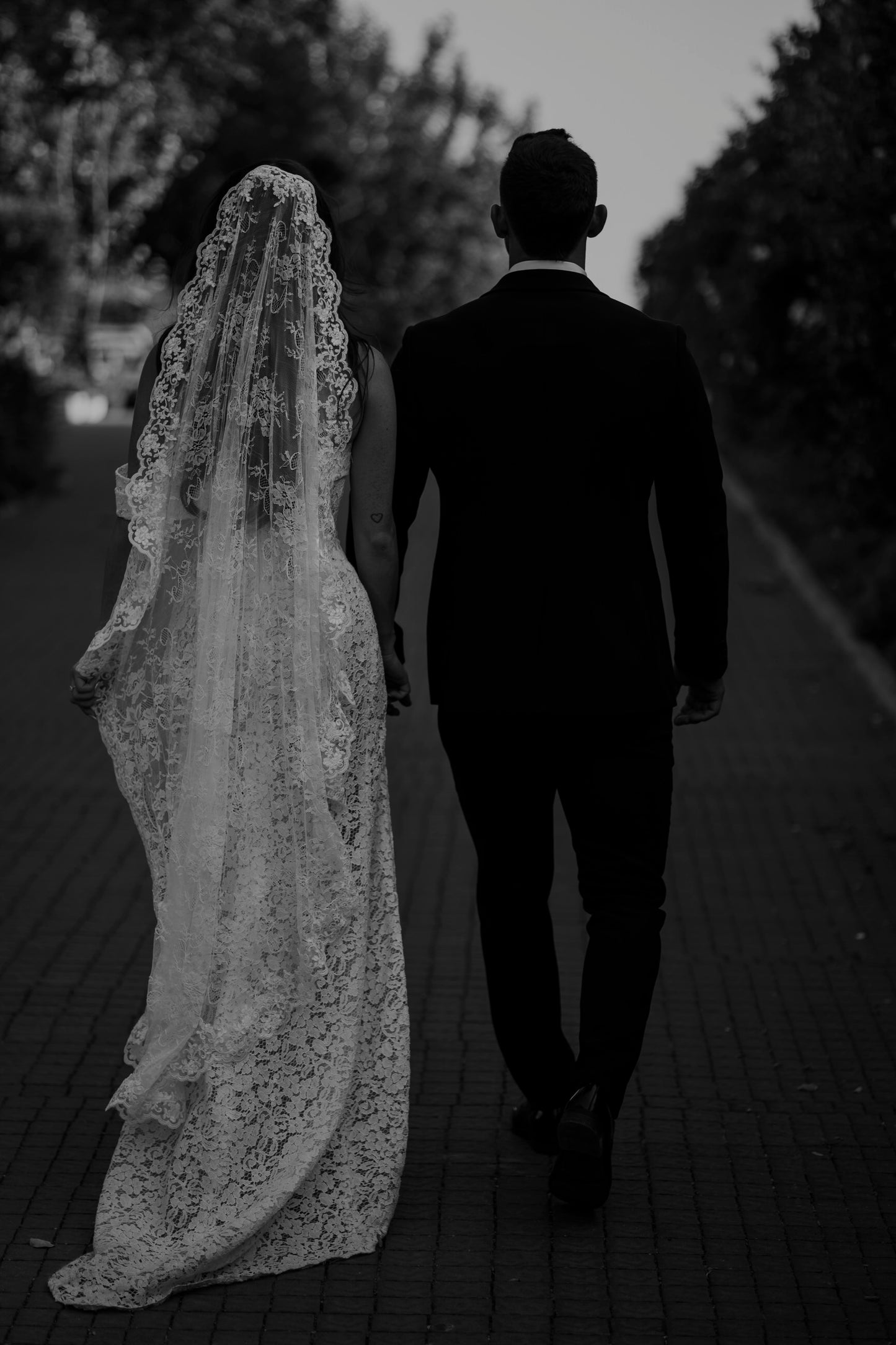 circle cut lace mantilla bridal vale with floral motifs hitting to ankles