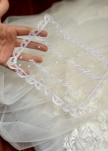 Anniversary Lace Handkerchief for Couple: Keepsake Save the Date