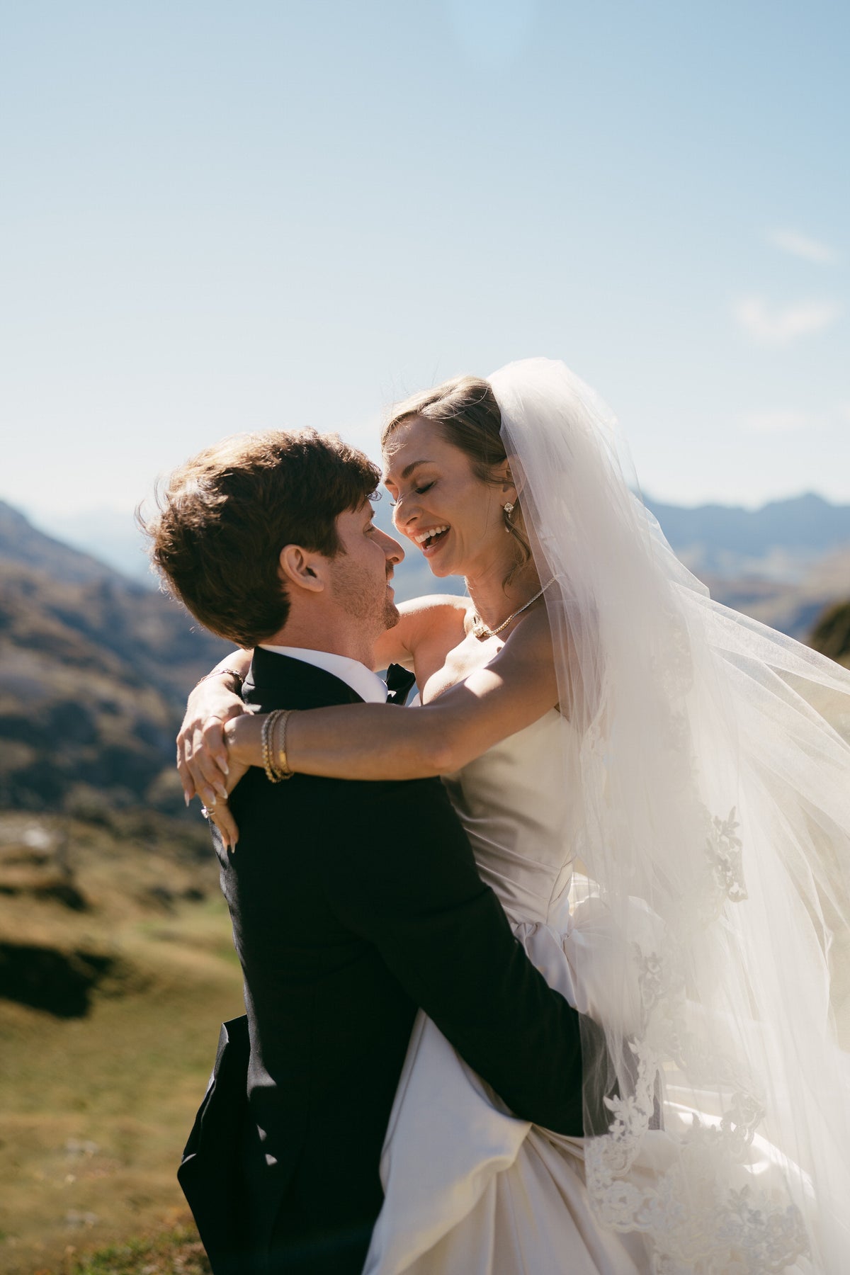 long wedding veil with blusher