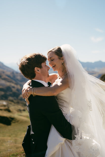 long wedding veil with blusher
