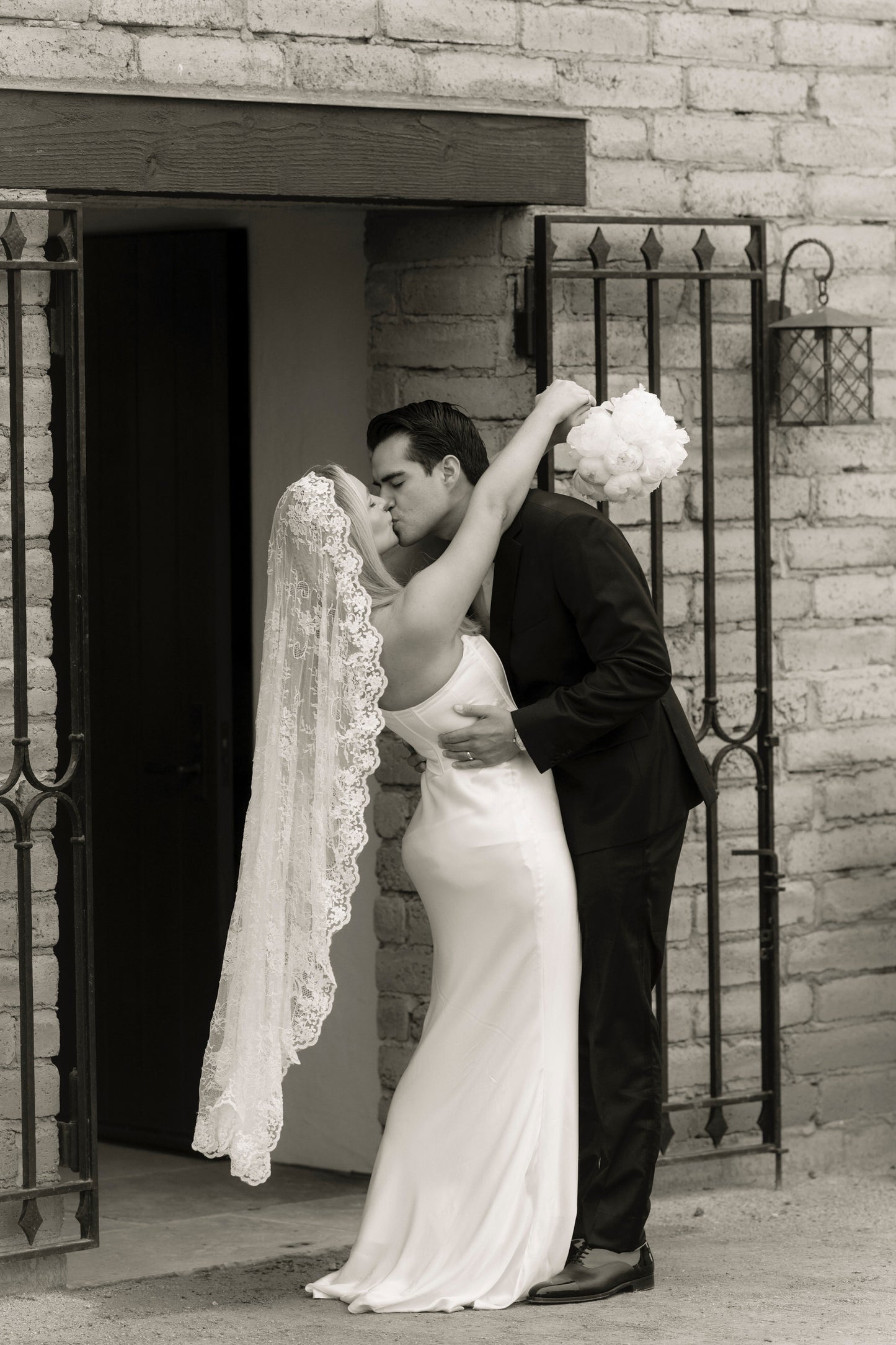 soft lace mantilla bridal veil knee length for corset gown