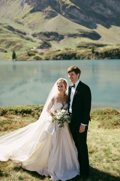 long bridal veil in cathedral length