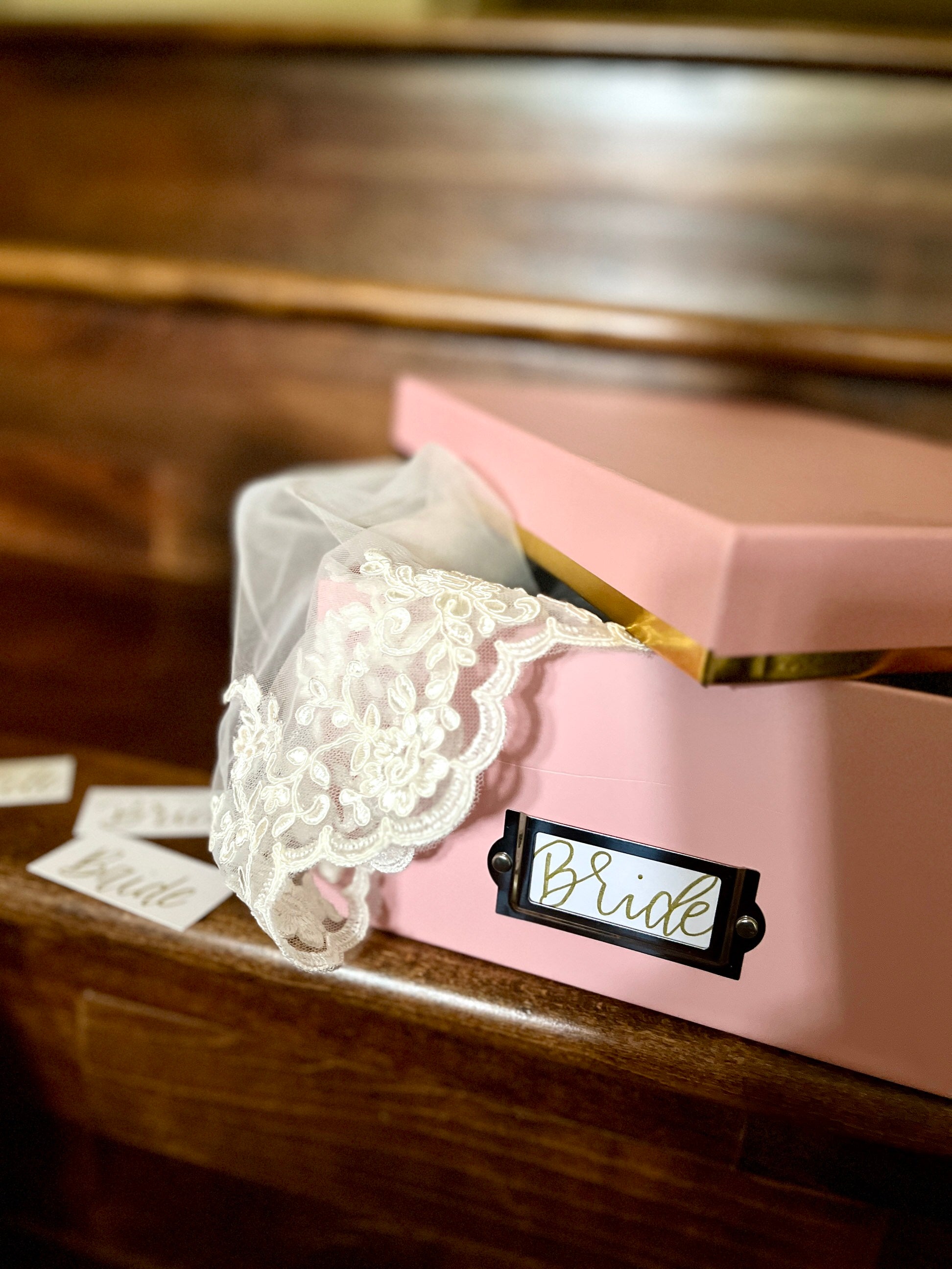 pink diy wedding veil kit with materials and tulle