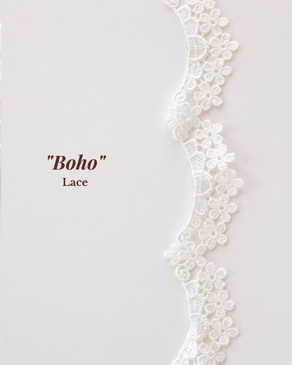 flower scallop lace for bohemian brides