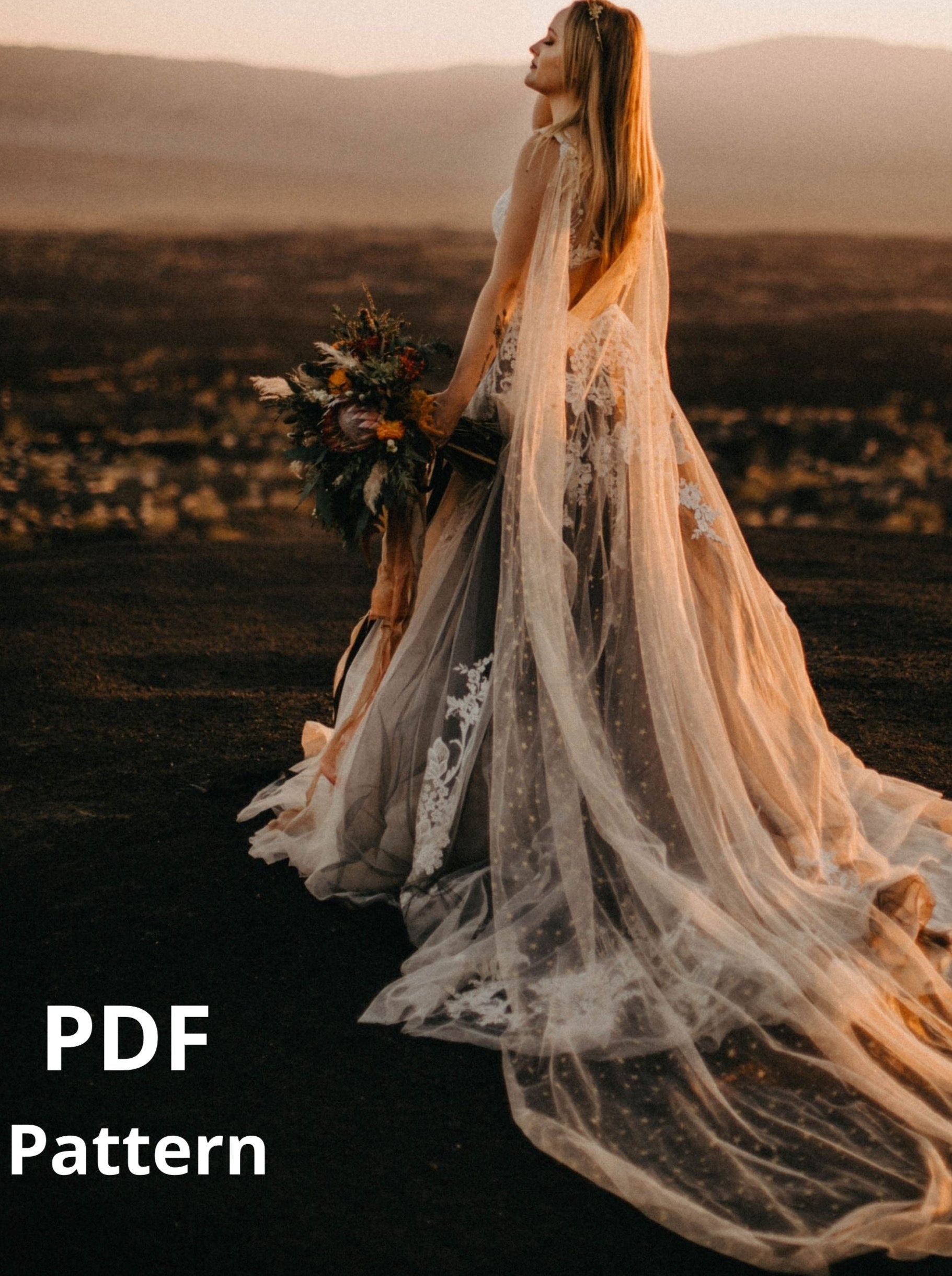 celestial wedding cape veil pattern for cosplay or brides