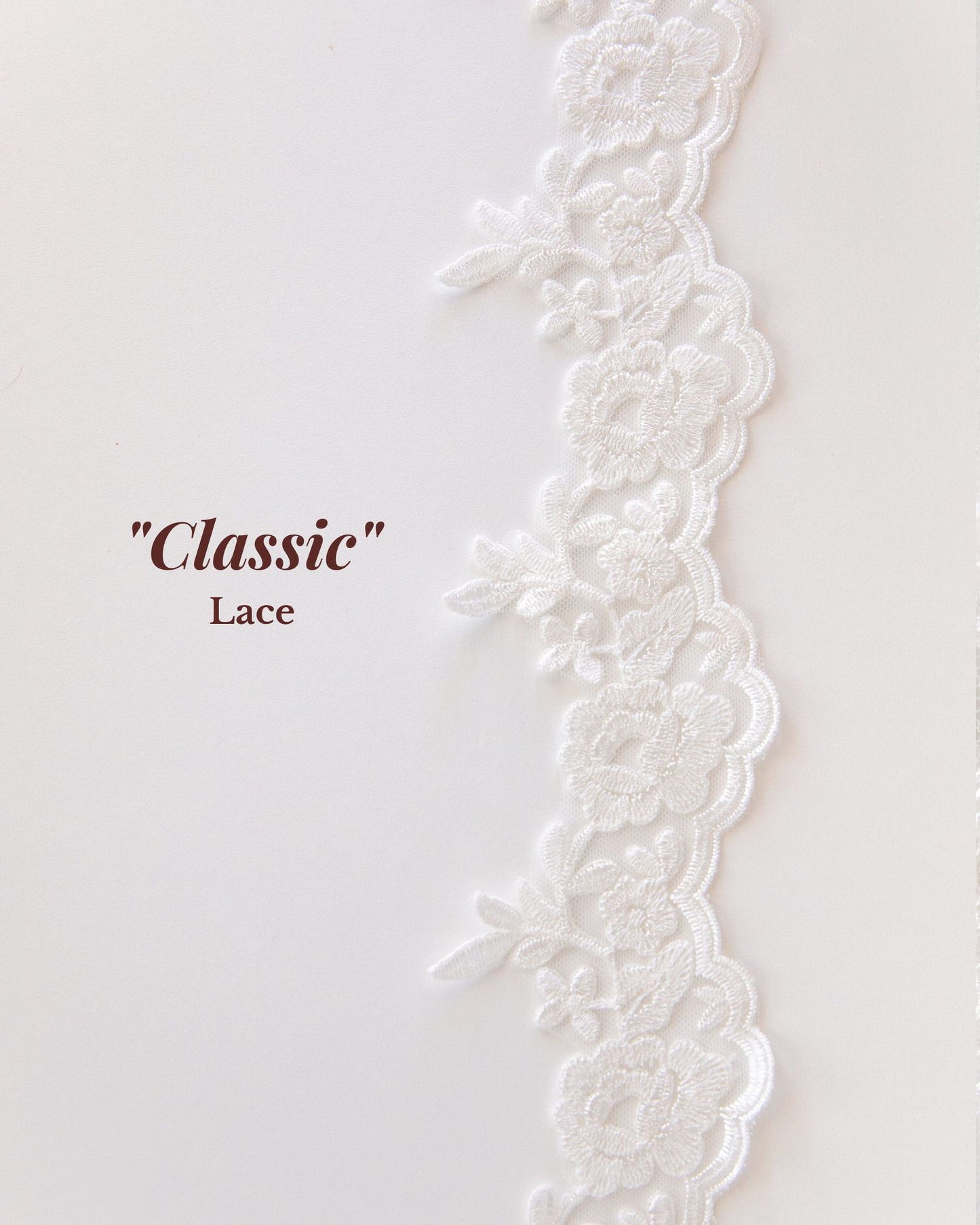 classic flower French Alencon lace trim in ivory or white