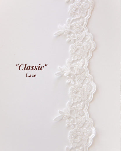 classic flower French Alencon lace trim in ivory or white