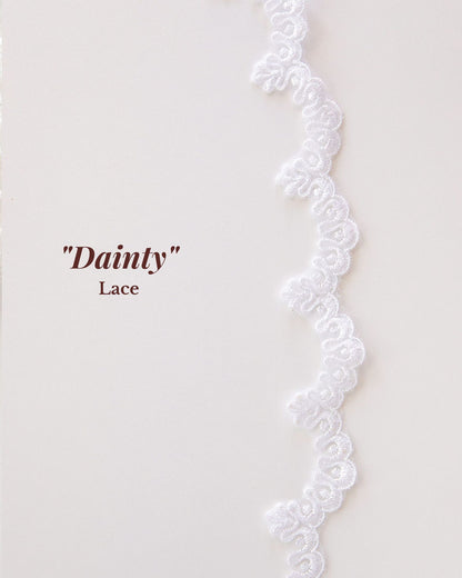 dainty thin scallop lace embroidered trim for veils