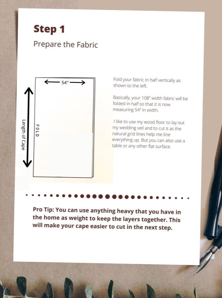 page of wedding veil pattern tutorial