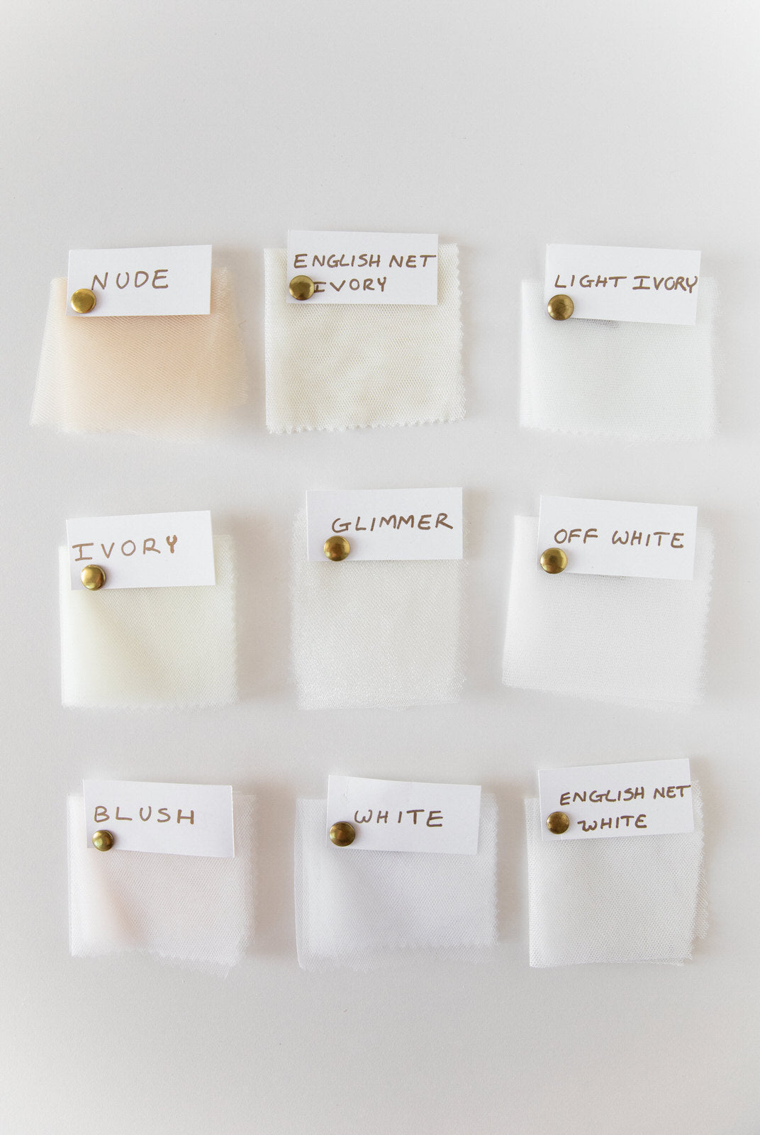 wedding veil colored swatches for brides 